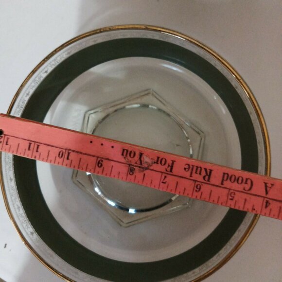 vitg Jeanette Hellenic Green Frosted Glass Serving Bowl  9” Greek Revival - Picture 7 of 7